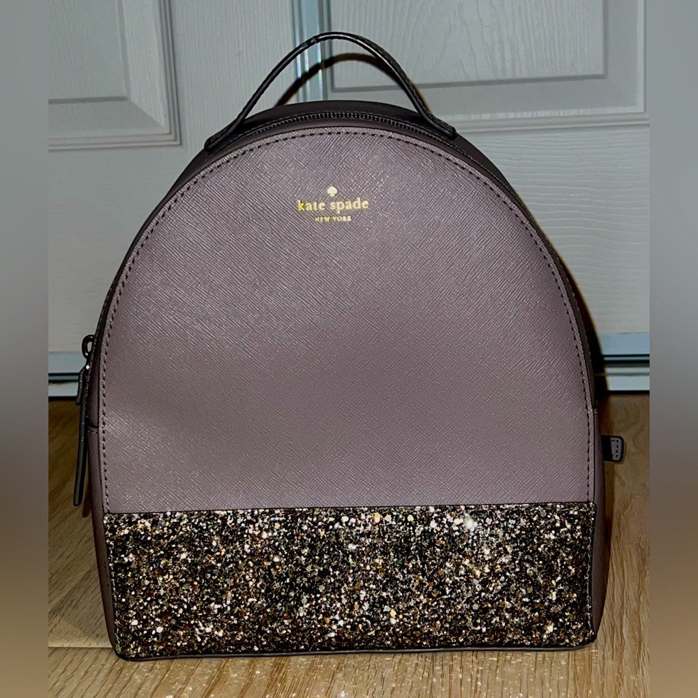 Kate Spade Grey Mini Backpack w Sparkles